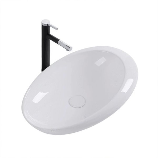 Modern luxurious artistic countertop washbasin, oval ceramic sink
