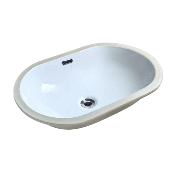 Bathroom oval washbasin ceramic under-counter sink 23 inches