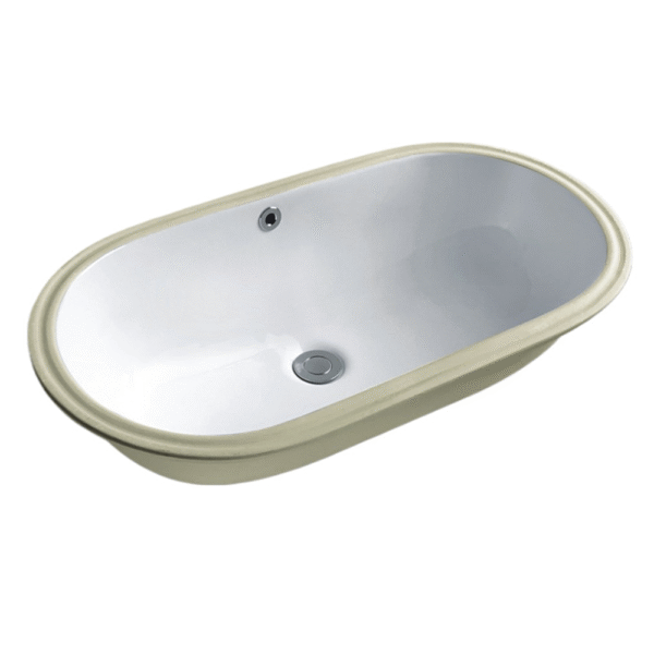 Bathroom oval washbasin ceramic under-counter sink 27 inches