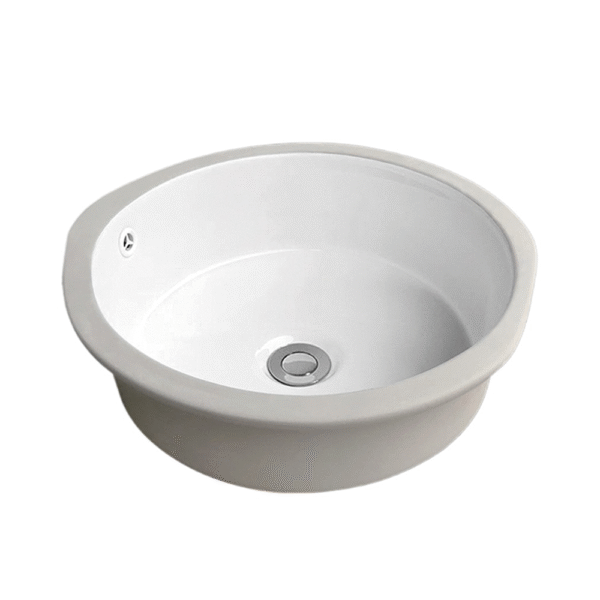 Bathroom round washbasin ceramic embedded sink size 16 inches