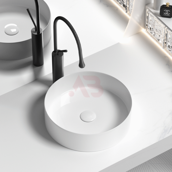 360X360mm Art Basin Round Ceramic Bathroom Countertop Sink