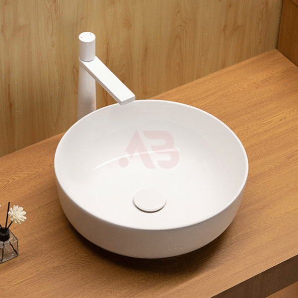 410X410mm Bathroom Ceramic Round Countertop Wash Basin