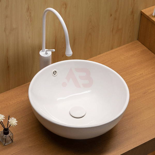 440X440mm ceramic round sink with overflow protection function