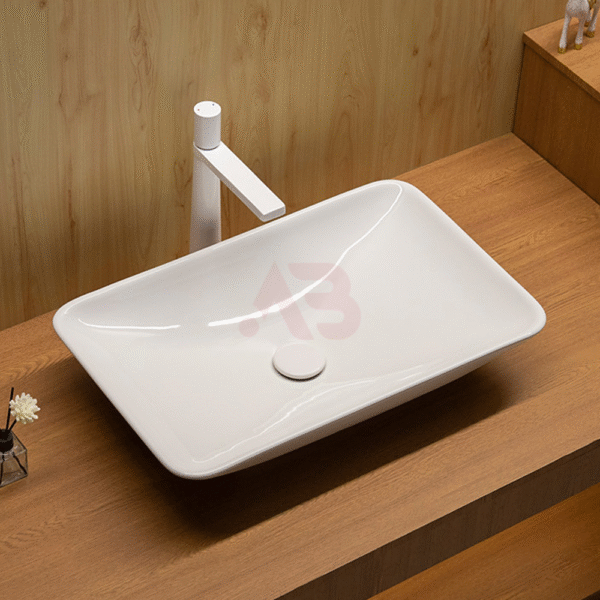 590X370 Ceramic Art Rectangular Bathroom Sink