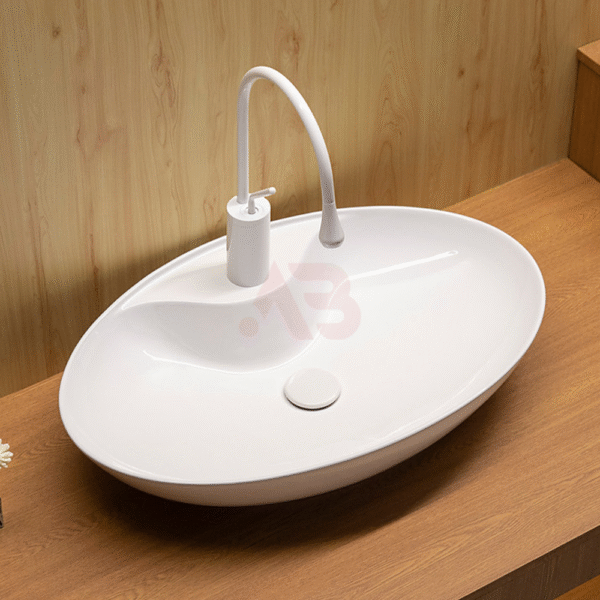 660X430mm Ceramic Art Basin Oval Bathroom Countertop Sink