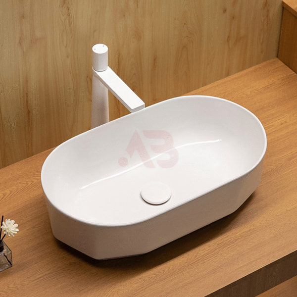 550X330mm Ceramic Art Basin Oval Polygon Wash Basin
