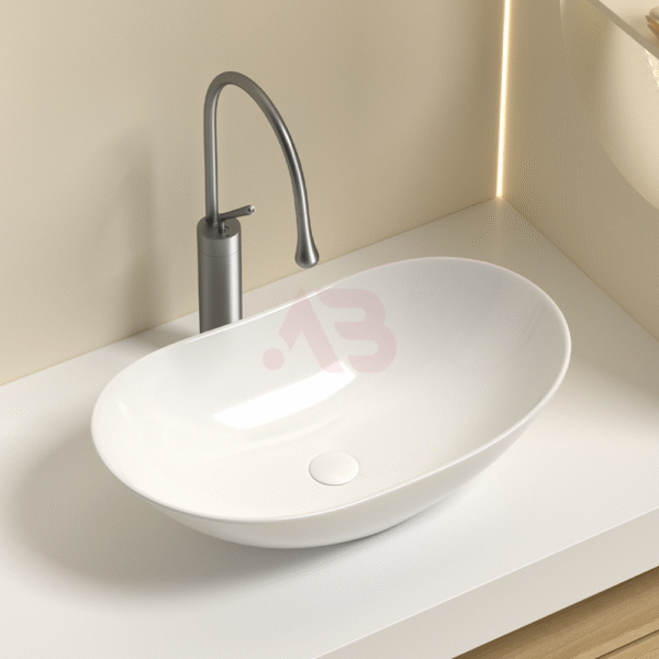 520X320mm artistic design ingot-shaped ceramic washbasin