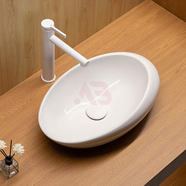 470X270mm Art Basin Irregular Oval Ceramic Countertop Sink