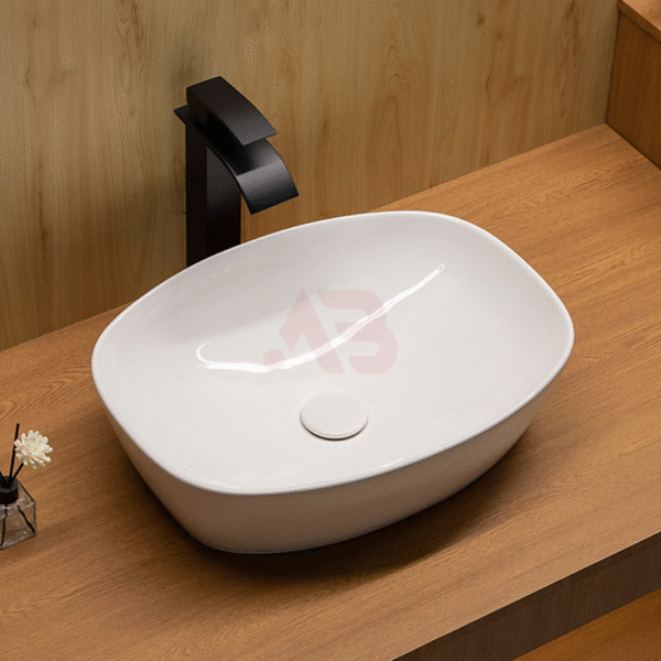 500X385mm ceramic art basin, four-corner rounded oval sink