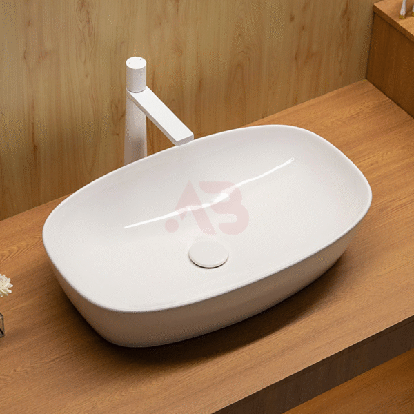 600X380mm ceramic art basin, four-corner rounded oval sink
