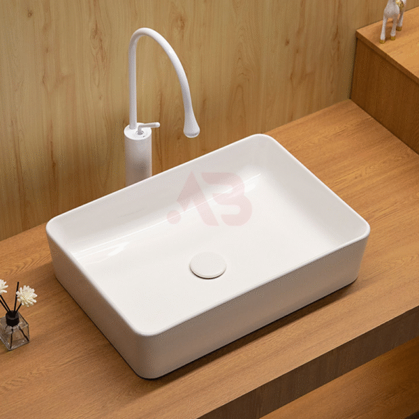 530X470mm Art Basin Rectangular Bathroom Ceramic Wash Basin