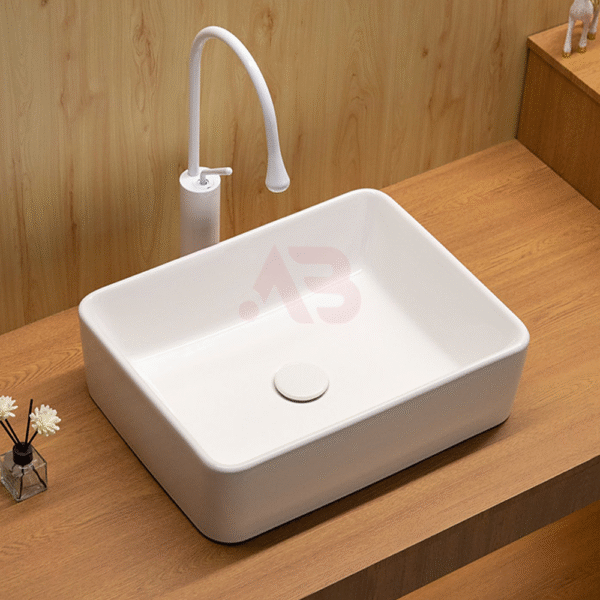 480X370mm Art Basin Rectangular Bathroom Ceramic Wash Basin