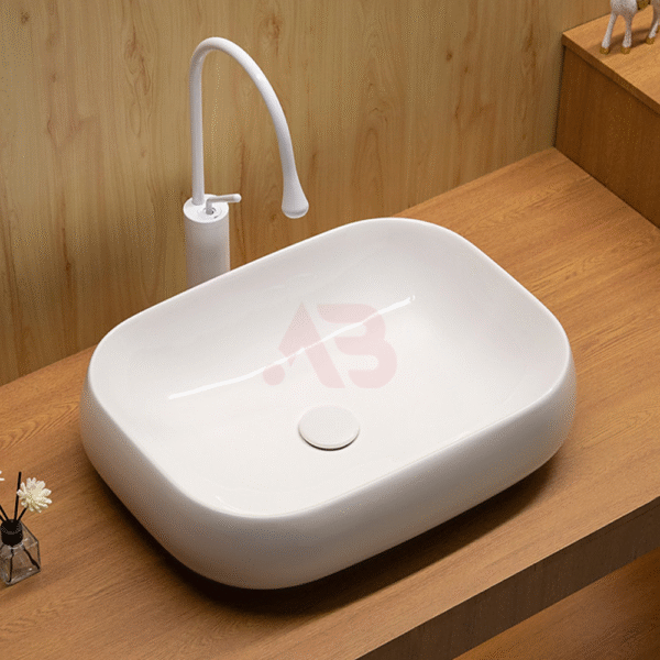 560X420mm ceramic art basin, four-corner rounded oval sink