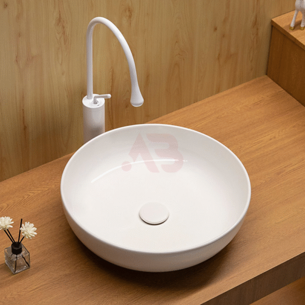 450X450mm Bathroom Ceramic Round Countertop Wash Basin