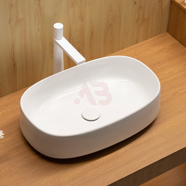 545X345mm Ceramic Art Basin Oval Bathroom Countertop Sink