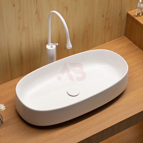 660X350mm Ceramic Art Basin Oval Bathroom Countertop Sink
