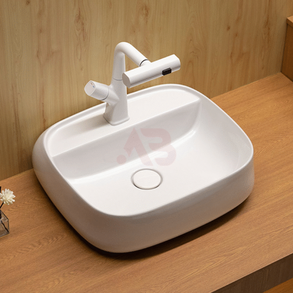 500X420mm bathroom sink, rectangular, with rounded corners