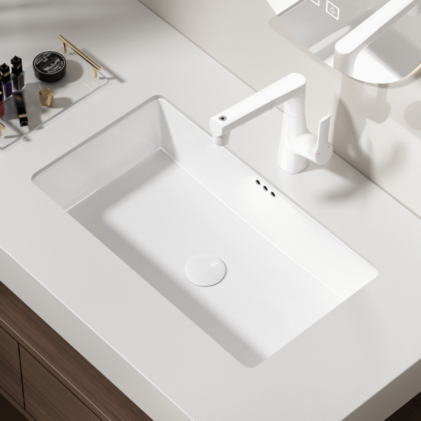 Bathroom embedded rectangular narrow washbasin 610X350mm
