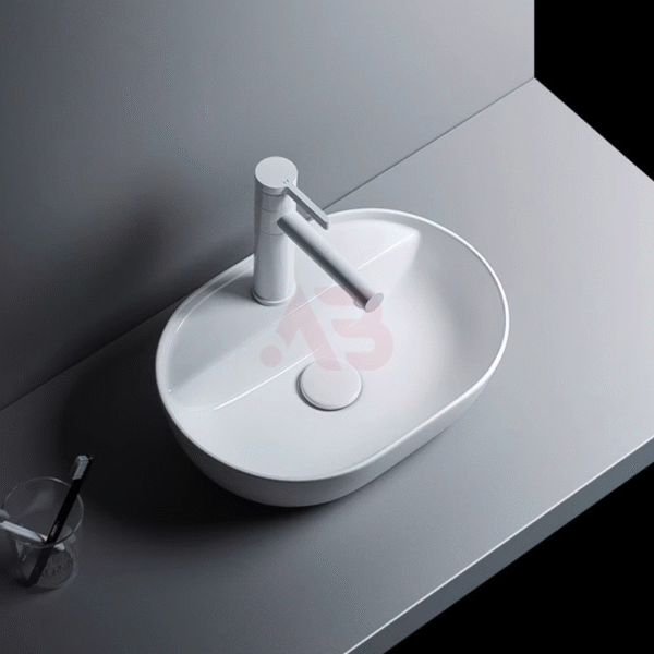 410X300mm bathroom ceramic washbasin is oval-shaped
