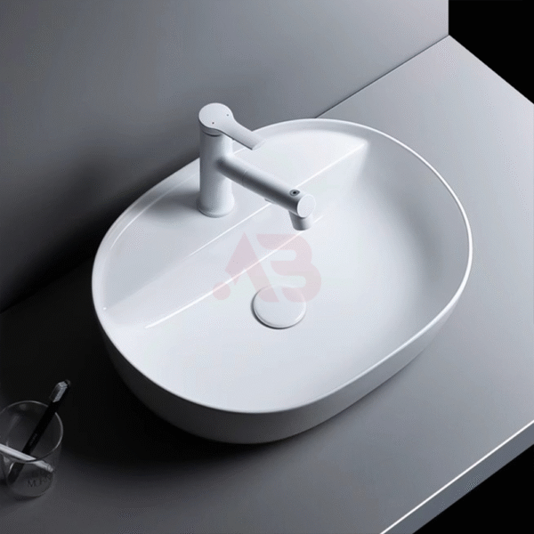 510X385mm bathroom ceramic washbasin is oval-shaped