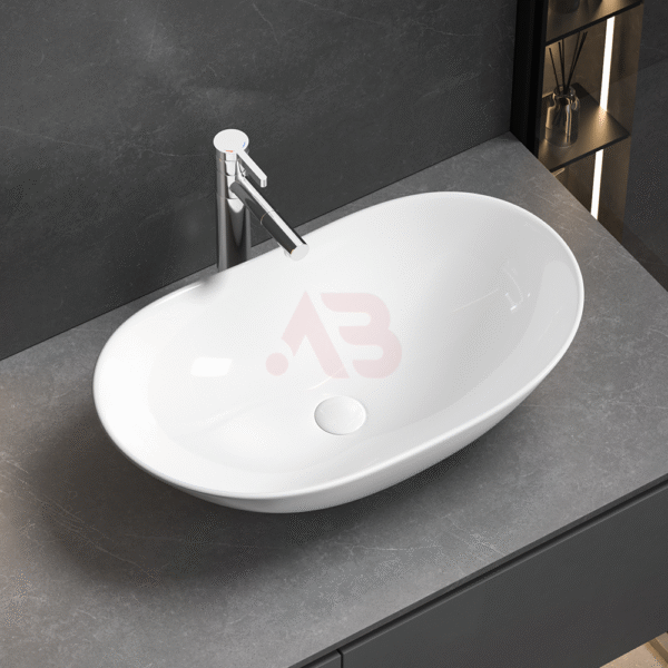 610X360mm artistic design ingot-shaped ceramic washbasin