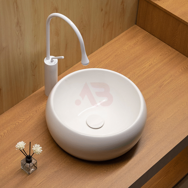 400X400mm Art Basin Round Ceramic Bathroom Countertop Sink
