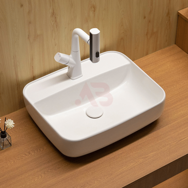 500X400mm square ceramic washbasin with rounded corners