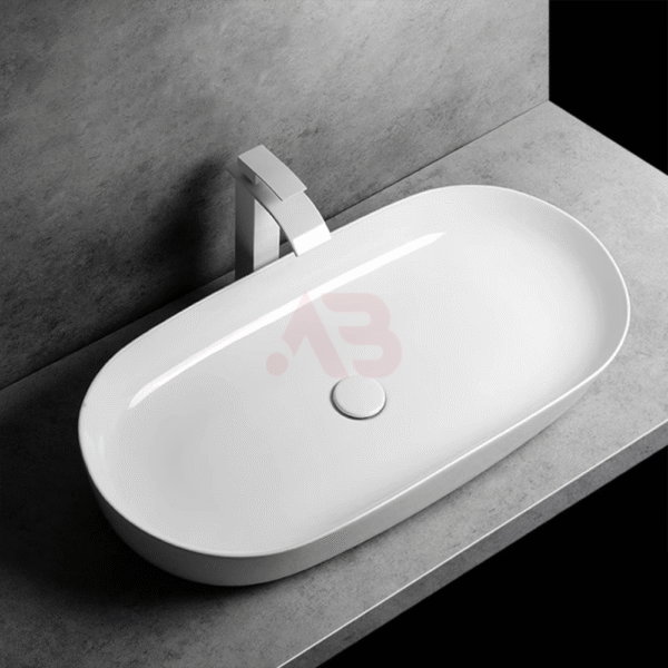 810X415mm bathroom ceramic washbasin is oval-shaped