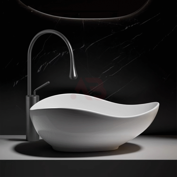 510X390mm unique bathroom ceramic washbasin, irregular shape