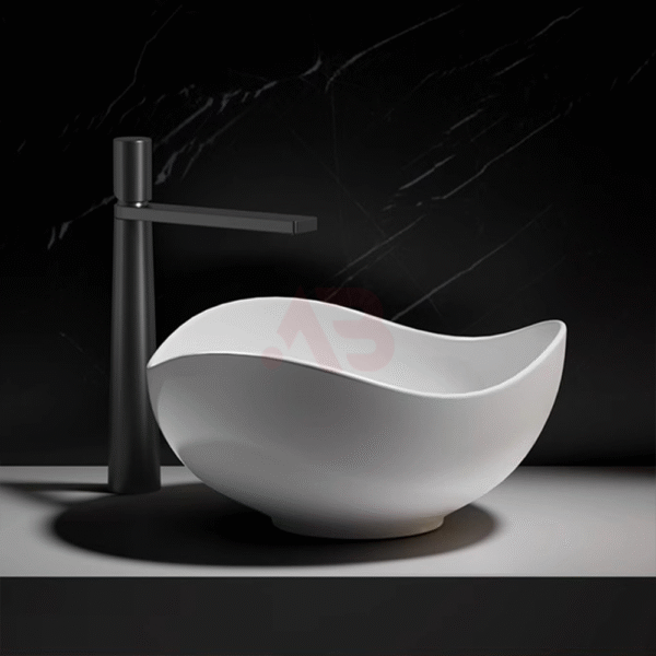 375X375mm unique bathroom ceramic washbasin, irregular shape