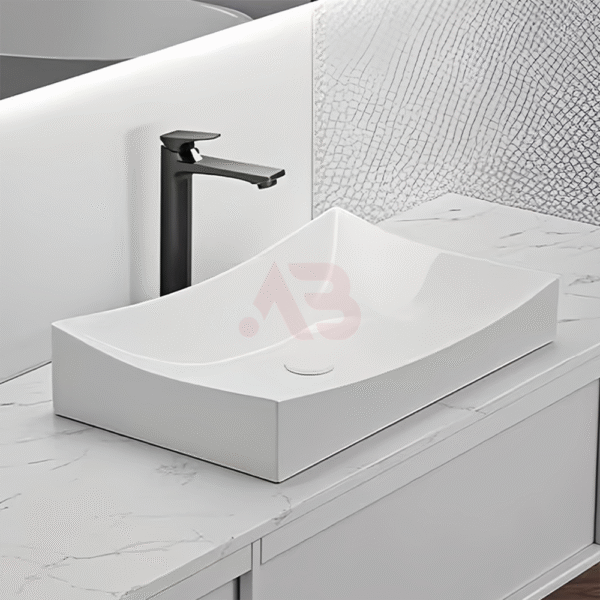 650X390mm unique rectangular ceramic sink, irregular shape
