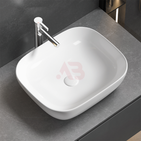 510×400mm square ceramic washbasin with rounded corners
