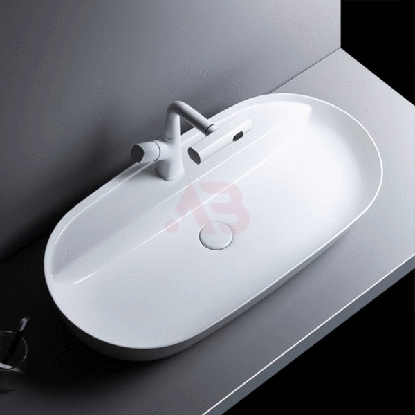 810X415mm bathroom ceramic washbasin is oval-shaped