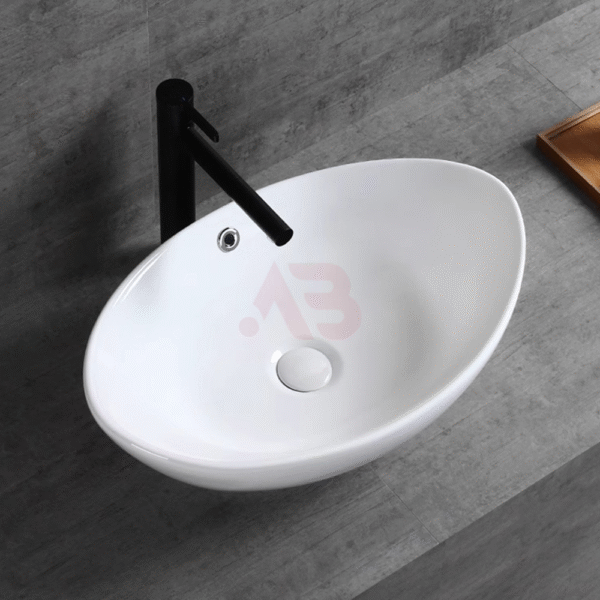 590X380mm artistic design ingot-shaped ceramic washbasin