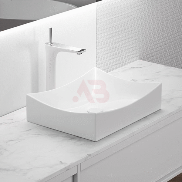 540X350mm unique rectangular ceramic sink, irregular shape