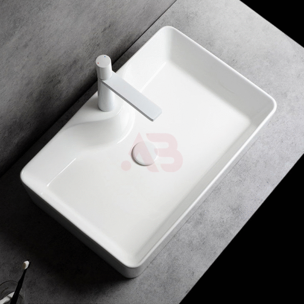 600x390mm Ceramic Art Basin Rectangular Countertop Washbasin