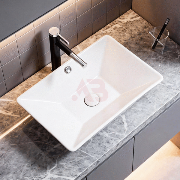 600X430mm rectangular art basin with overflow protection