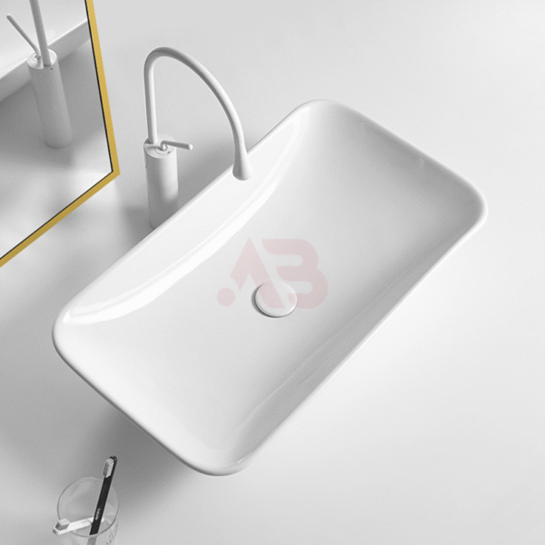 590x380mm ceramic rectangular art basin with rounded corners