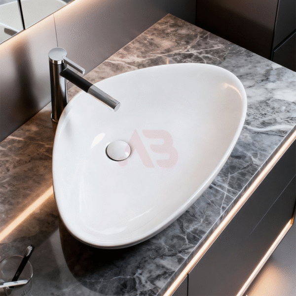 590X390mm bathroom ceramic art basin triangular countertop sink